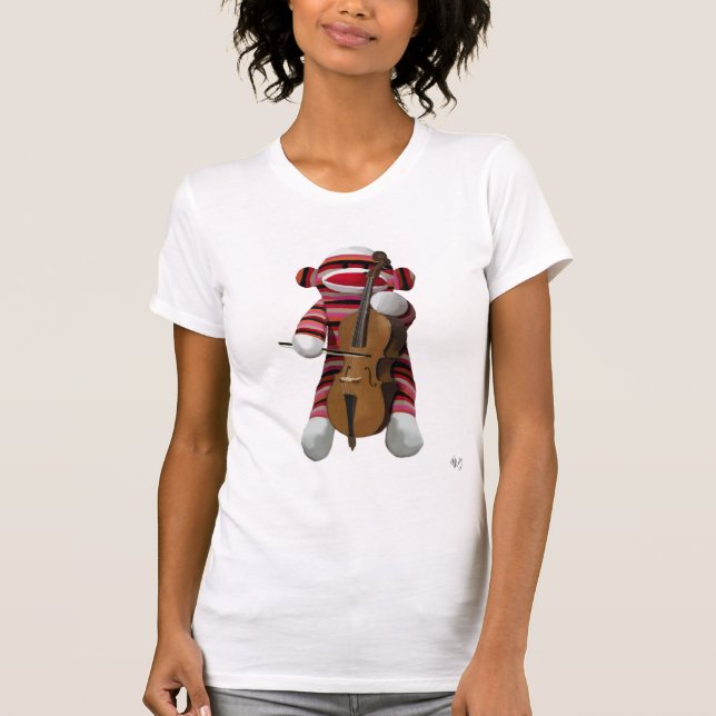 T-shirt Sock Monkey et Cello 2 (Devant)
