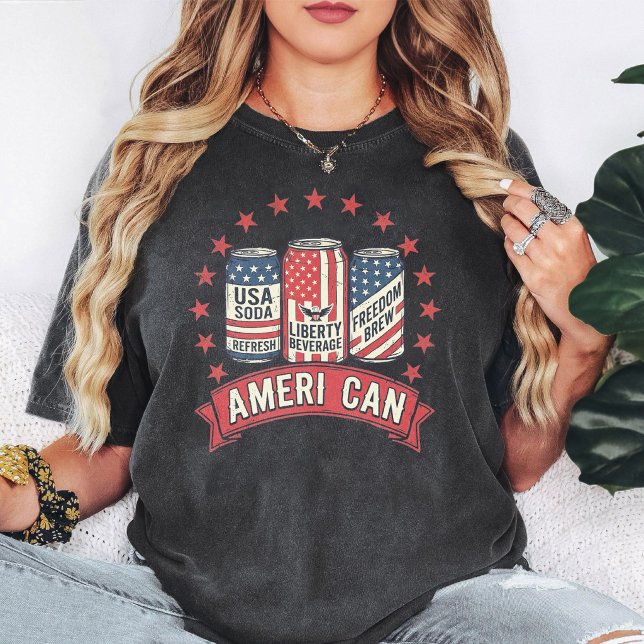 T-shirt Soda Ameri Can Rétro Usa Liberté Brew (Créateur téléchargé)