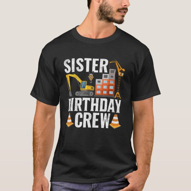 T-shirt Soeur Anniversaire Construction de l'équipage Anni (Devant)