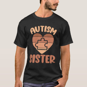 T-shirt Sœur autiste noire Mon frère est autiste Fière Au