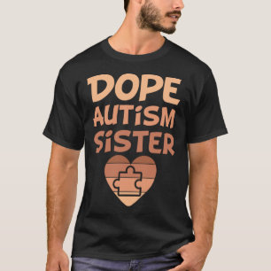 T-shirt Sœur autiste noire Mon frère est autiste Fière Au