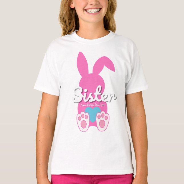 T-Shirt Soeur Bunny - Jolie famille Cadeau de Pâqu (Devant)