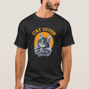 T-shirt Sœur chat miaou chat chaton larmes Famille Chat