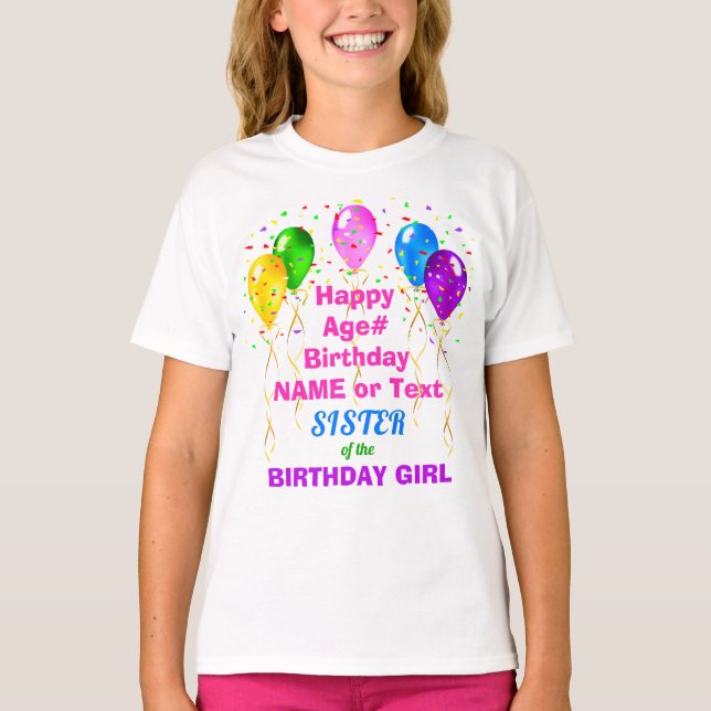 T-shirt Soeur Chemise d'anniversaire OU pour toute la fami (Devant)