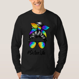 T-shirt Soeur Classique Vie Messeuse Cheveux Bun Tie Dye F