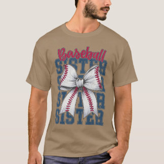 T-shirt Sœur de baseball Coquette Bow Plus grand fan Sport