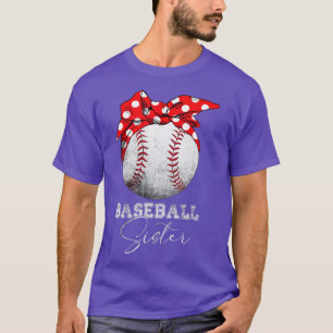 T-shirt Soeur De Baseball Vintage Messy Bun Amusant Mères