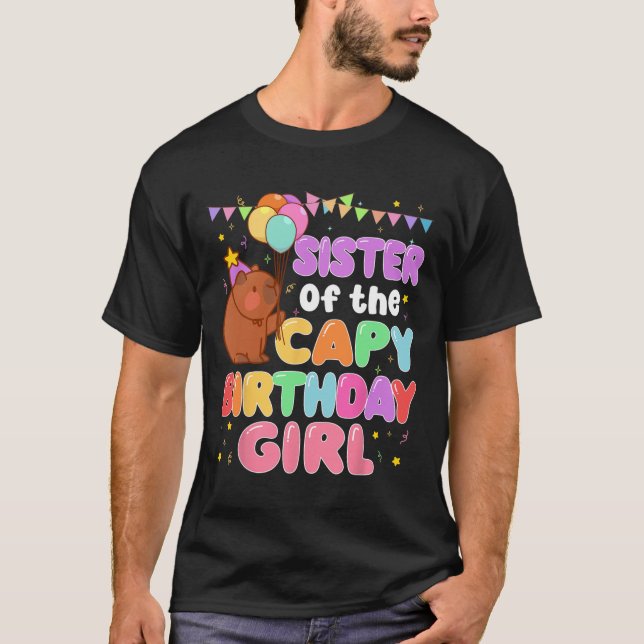 T-shirt Soeur De Capy Anniversaire Fille Capybara Famille  (Devant)