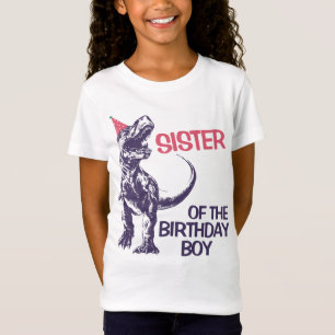T-Shirt Soeur de casquette de partie de T-Rex de dinosaure