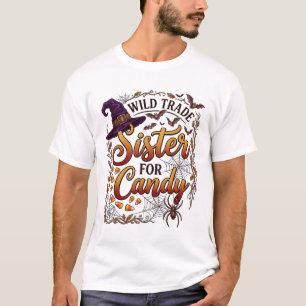 T-shirt Sœur de commerce sauvage Candy Halloween Sorcière