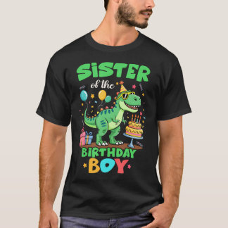 T-shirt Sœur de la famille de dinosaures T Rex du garçon d