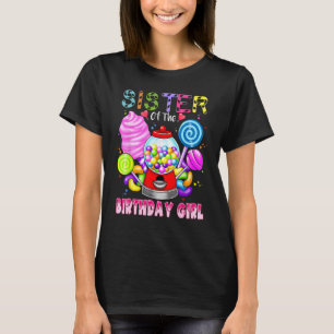 T-shirt Soeur De La Fille Anniversaire Candyland Candy Bir