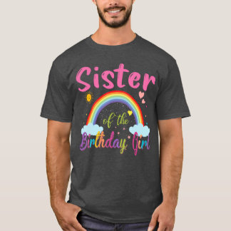 T-shirt Sœur de la fille d'anniversaire Arc-en-ciel Annive