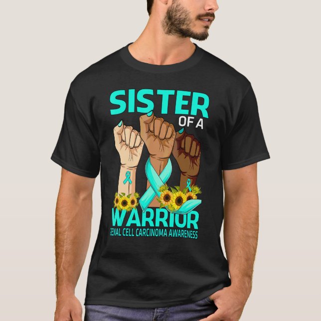 T-shirt Sœur de la main d'un guerrier carcinome rénal à ce (Devant)