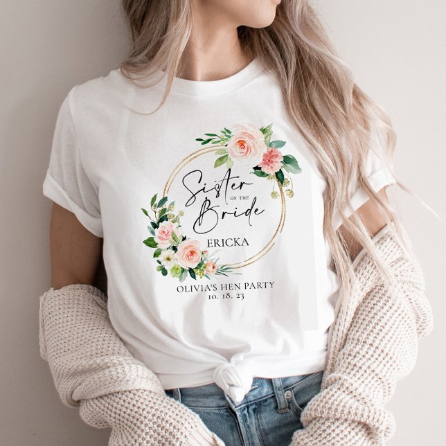 T-shirt Soeur De La Mariée En Fleur De Fleur Vive (Créateur téléchargé)
