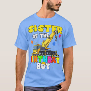 T-shirt Soeur De L'Anniversaire Boy Crane Camion Famille E