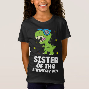 T-Shirt Soeur De L'Anniversaire Boy Dinosaur Anniversaire