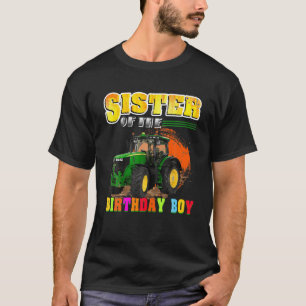 T-shirt Soeur De L'Anniversaire Boy Tractor Farm Party