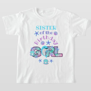 T-shirt Soeur de l'Anniversaire Fille Dolphin chemise Part
