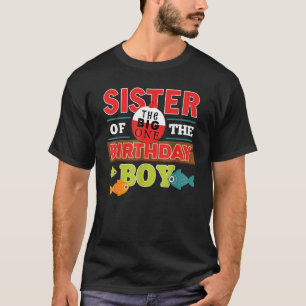 T-shirt Soeur De L'Anniversaire Garçon Big One Pêche Famil