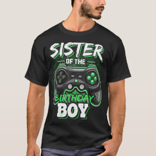 T-shirt Soeur de l'Anniversaire Garçon Matching Vidéo Jeu