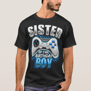 T-shirt Soeur de l'Anniversaire Garçon Matching Vidéo Jeu 