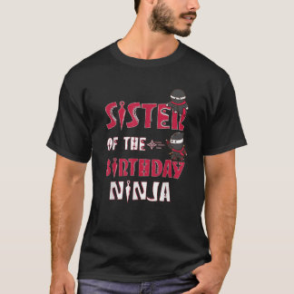 T-shirt Soeur De L'Anniversaire Ninja Garçon Et Fille B jo
