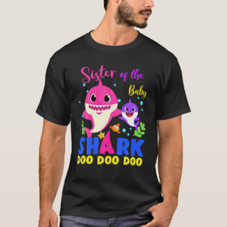 T-shirt Soeur Du Bébé Requin Anniversaire Soeur Requin