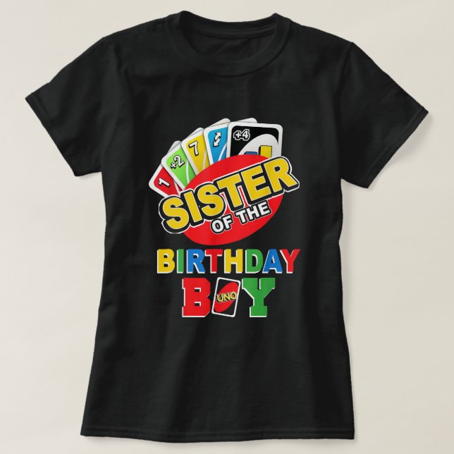 T-shirt Soeur du garçon d'anniversaire Chemise Uno Maman M (Design devant)