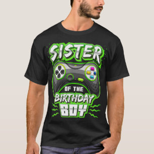 T-shirt Soeur du garçon d'anniversaire Matching Vidéo Ga
