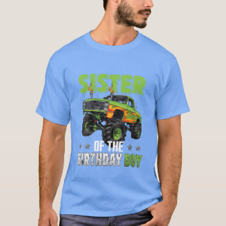 T-shirt Sœur du garçon d'anniversaire Monsterruck voiture 