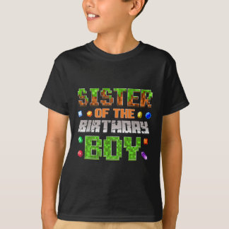 T-shirt Sœur du garçon d'anniversaire Vidéo de fête d'anni