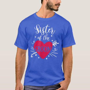 T-shirt Sœur du marié Arrow Heart Mariage Enterrement de v