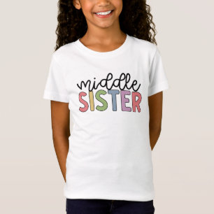 T-Shirt Soeur du milieu mignonne, frères et soeurs