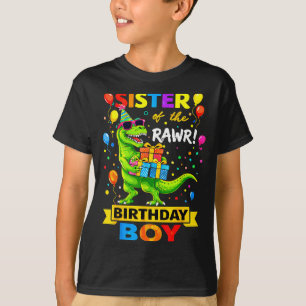 T-shirt Sœur du t-rex garçon d'anniversaire drôle dinosaur