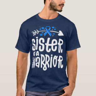 T-shirt Soeur D'Un Guerrier ALS Cadeau Famille Bleu Ruban