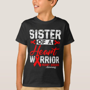 T-shirt Sœur d'un guerrier du cœur Maladie du cœur Ruban r