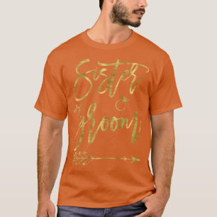 T-shirt Soeur Femme Chemise Mariée Avec Flèche Jaune Foncé