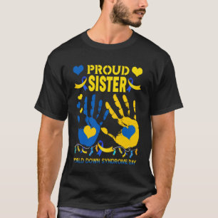 T-shirt Sœur fière syndrome de Down père famille soutien S
