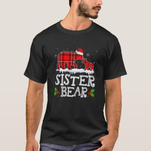 T-shirt Soeur Ours Femmes Rouge Plaqué Pajama de Noël Fami