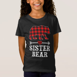 T-Shirt Soeur Ours Noël Pajama Buffalo rouge à plaid