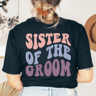 T-shirt Soeur rétro personnalisée de la fête de mariage de