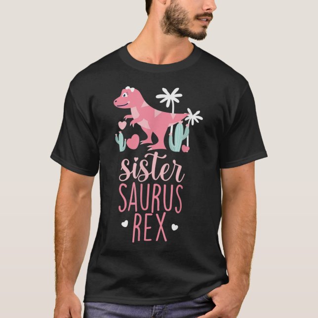 T-shirt Soeur Saurus Rex Dinosaur Enfants (Devant)
