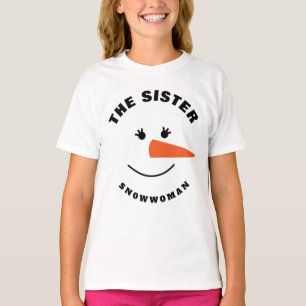T-shirt Soeur Snowman Escouade Visage Correspondant Costum
