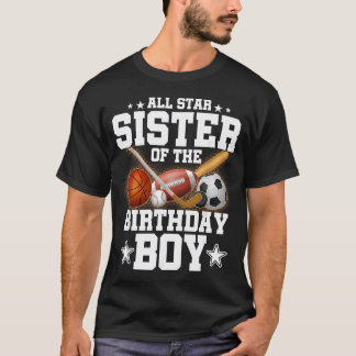 T-shirt Sœur Star du garçon qui fête son anniversaire Bask
