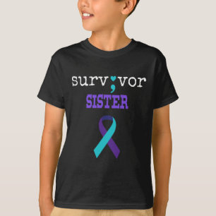 T-shirt Soeur Survivante Semicolon Don Prévention du suici
