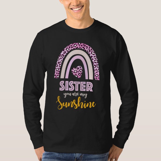 T-shirt Soeur Tu Es Mon Empreinte de léopard Rose Sunshine (Devant)