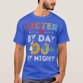 T-shirt Sœurs féminines de jour DJ de nuit Rétro Vintage D
