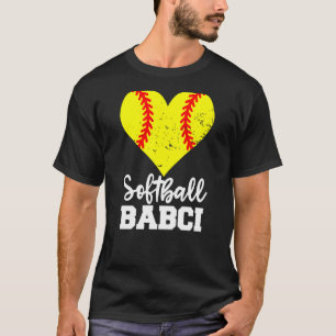 T-shirt Softball Babci Softball Heart Grand-mère Babci