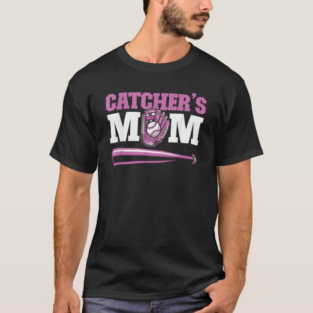 T-shirt Softball Baseball Bat Catcher  Batter Pitcher Catc (Devant)